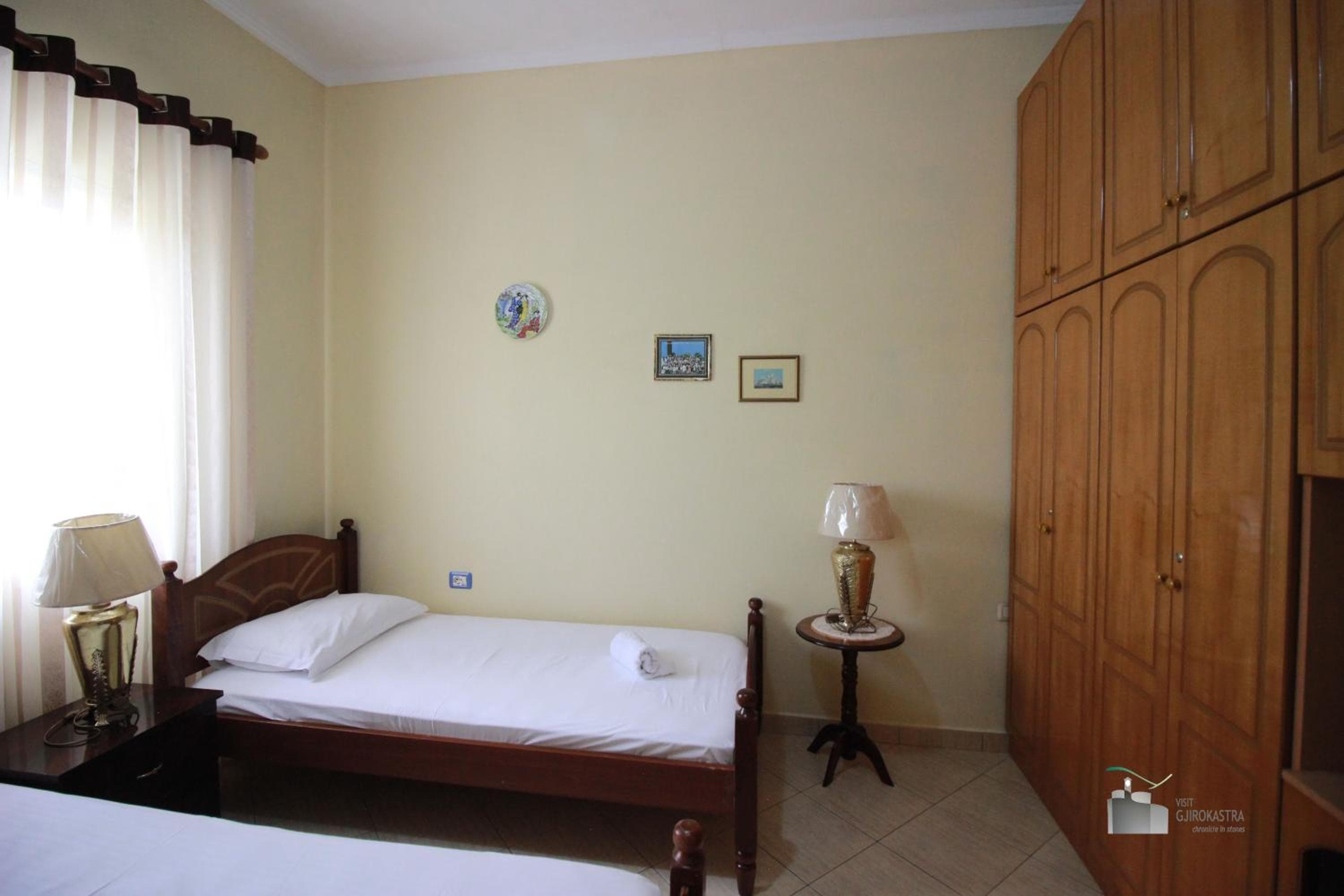 The beds in the double room
