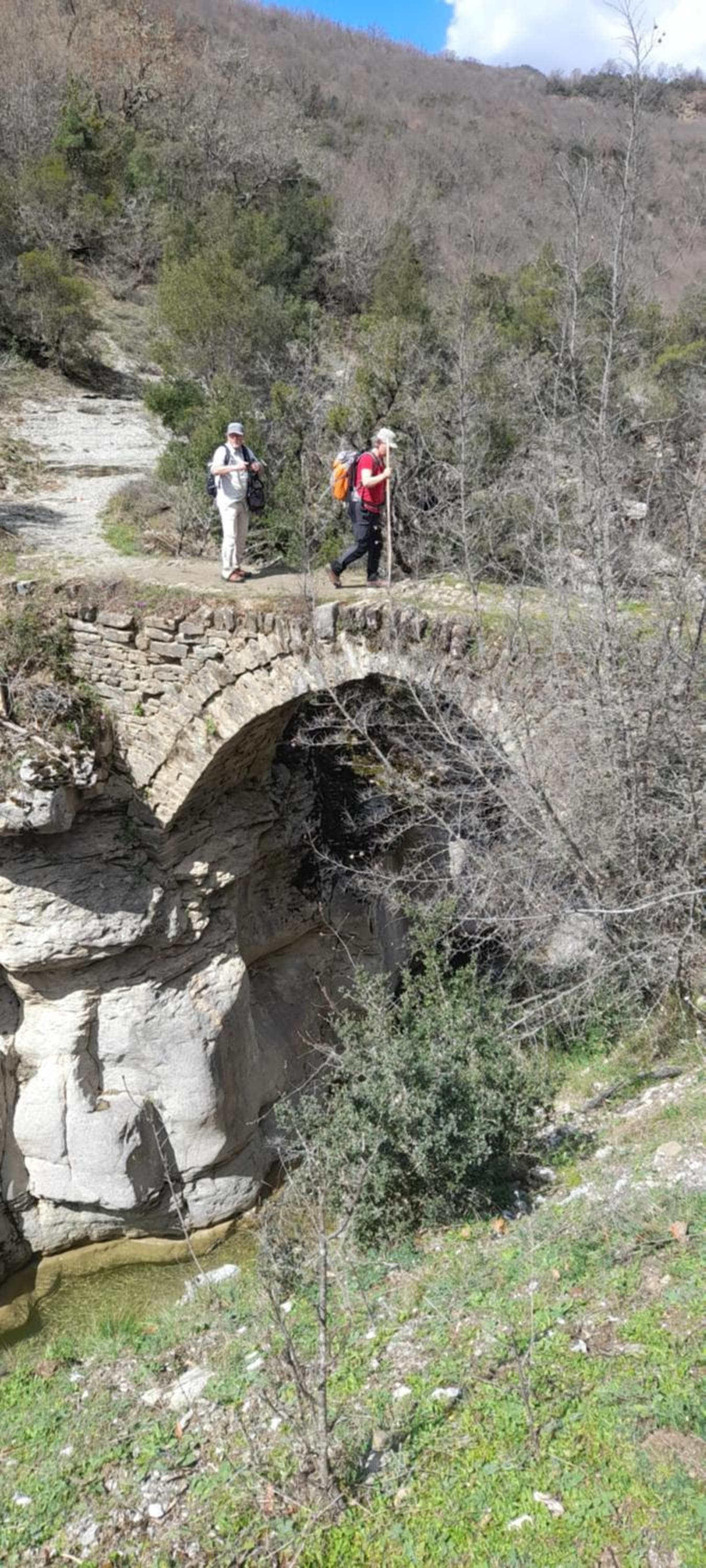 The old stone bridge on the walk out of town