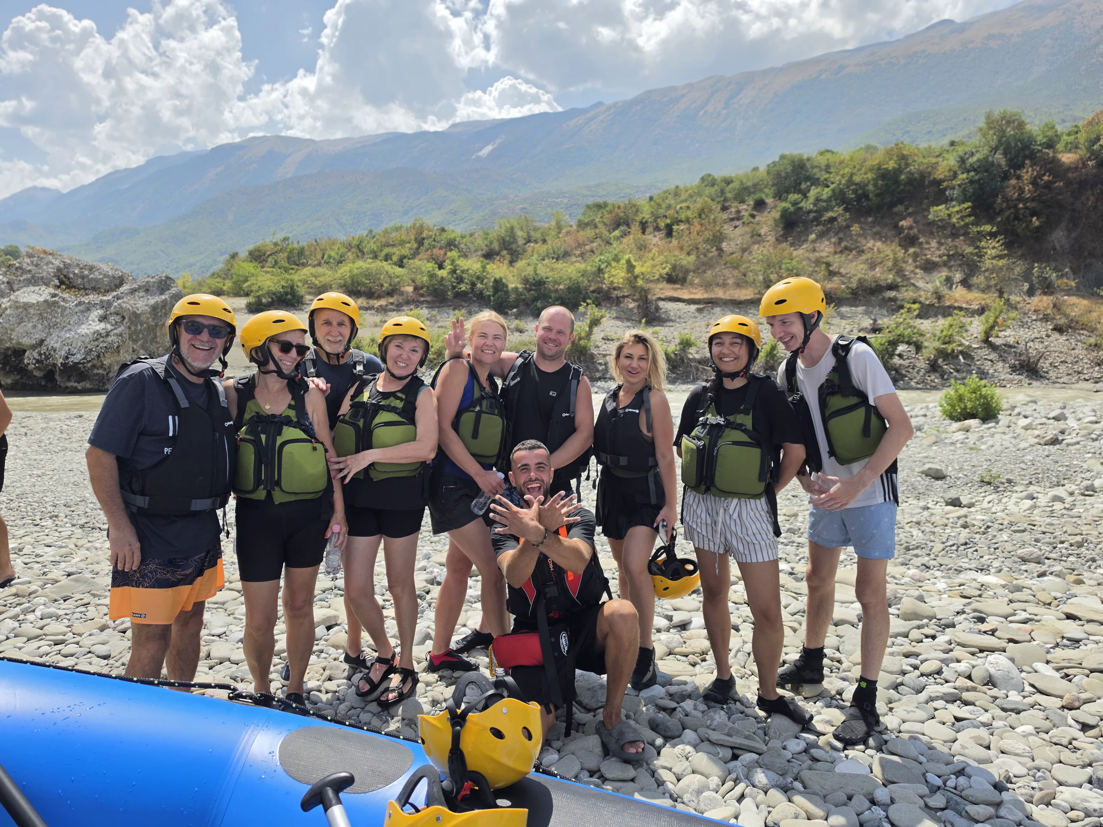 A group on the riverbank