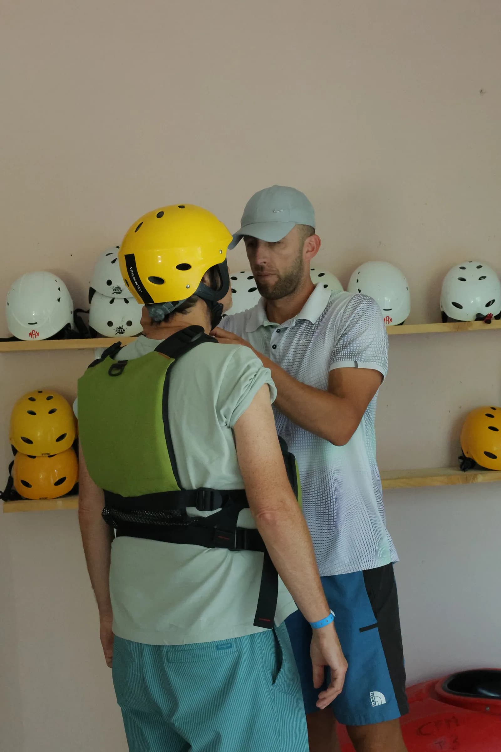 A helmet fitted before the trip